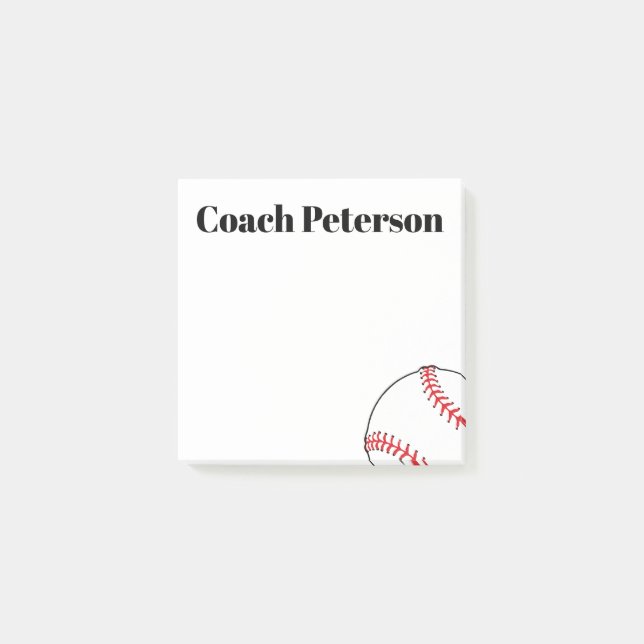 Baseball Coach Custom danke Ihnen Geschenk klebrig Post-it Klebezettel (Vorderseite)