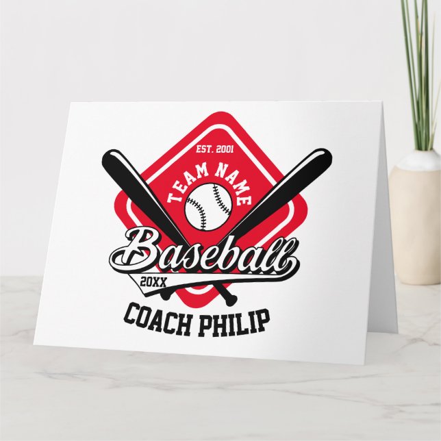 Baseball Coach Ende der Saison Team-Spieler Gesche Karte (Vorderseite)