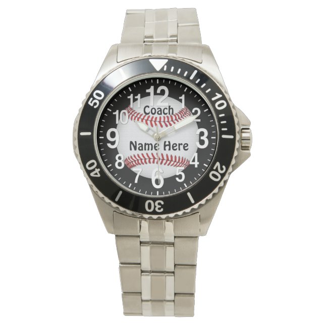 Baseball-Coach-Geschenke unter 100 PERSONALISIERT Armbanduhr (Vorderseite)