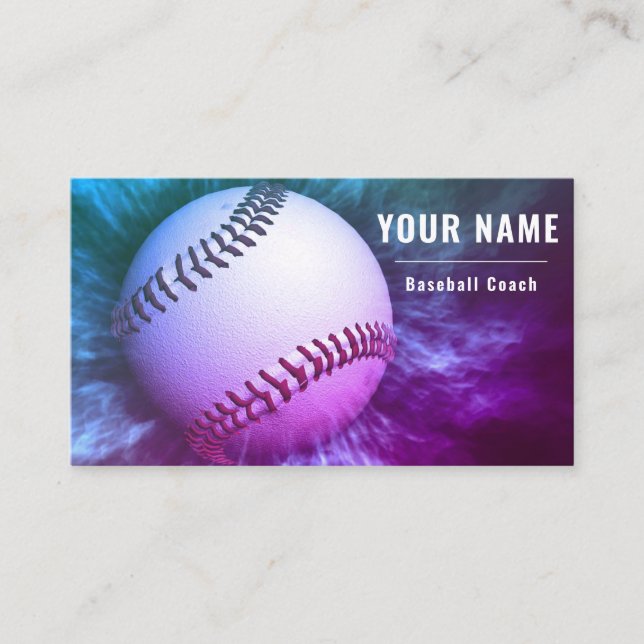 Baseball Coach Holographic Futuristic Pink Neon Visitenkarte (Vorderseite)