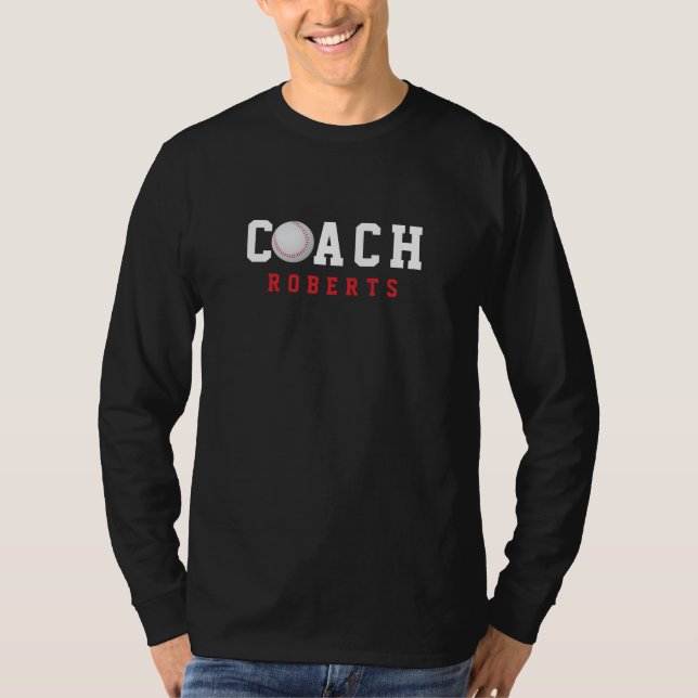Baseball COACH [individuelle Name] T - Shirt (Vorderseite)
