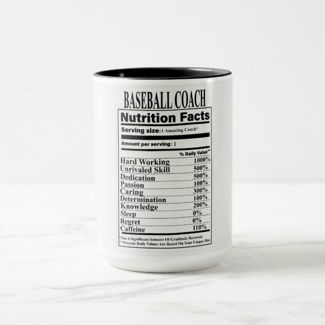 Baseball Coach Nutrition Fakten Tasse (Zentrum)
