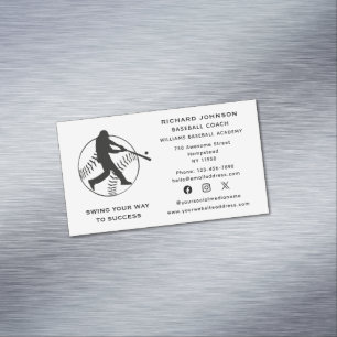 Baseball Coach Softball Instructor Social Media Magnetische Visitenkarte