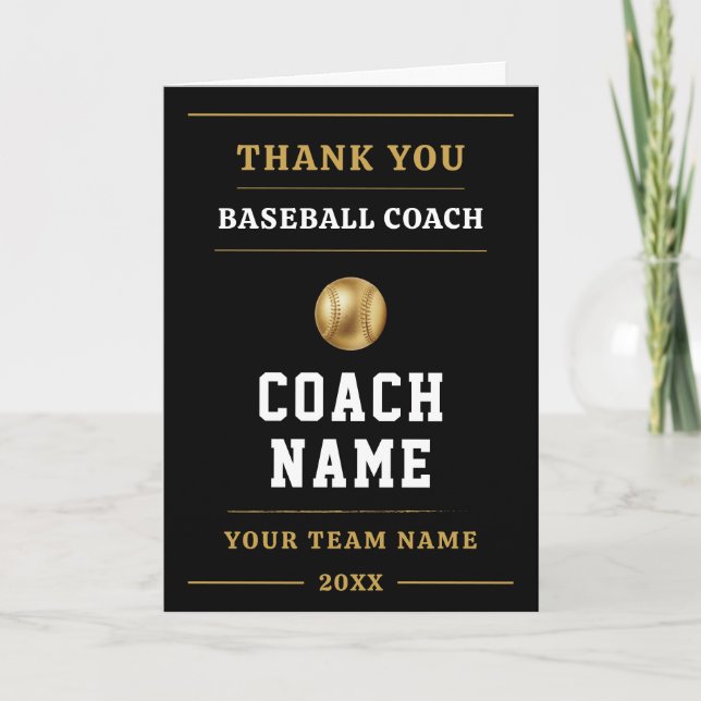 Baseball Coach Team Appreciation Gift Dankeskarte (Vorderseite)