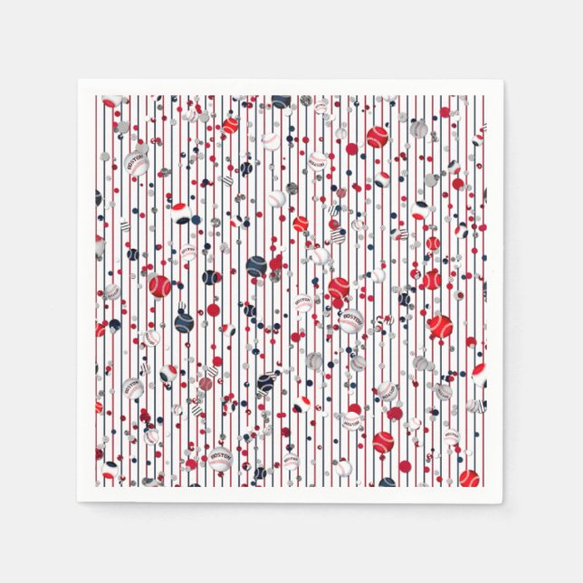 Baseball Confetti, Pinstripes-PAPER-PARTY NAPKINS Serviette (Vorderseite)