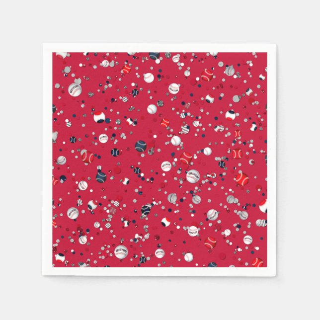 Baseball Confetti, Red PAPER PARTY NAPKINS Serviette (Vorderseite)