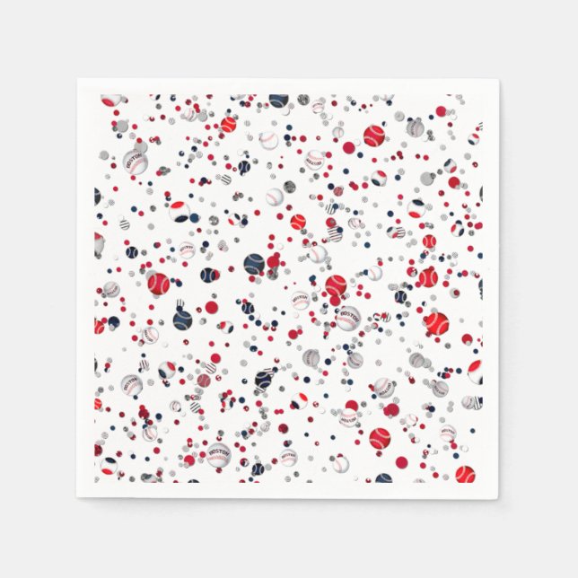 Baseball Confetti, transparentes PAPIERPARTY NAPKI Serviette (Vorderseite)