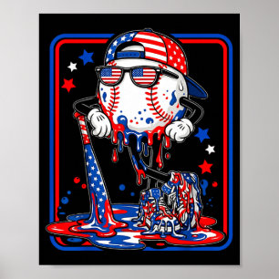 Baseball coole Sachen 4. Juli patriotisch amerikan Poster
