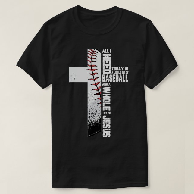 Baseball Cross Jesus Christian Quote Cool Sports L T-Shirt (Design vorne)