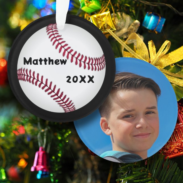 Baseball Custom Foto Keepake Ornament (Von Creator hochgeladen)