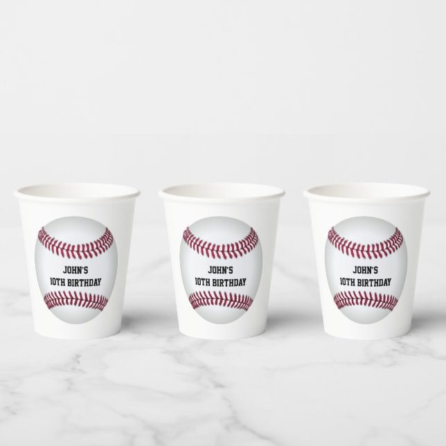 Baseball Custom Geburtstag Pappbecher (Multi)