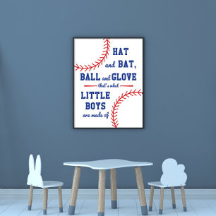 Baseball dachte, was kleine Jungs sind Poster