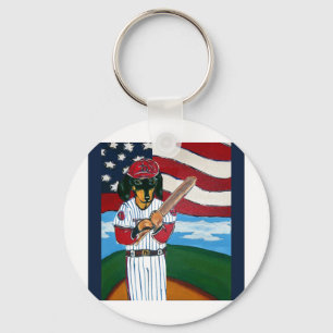 Baseball Dackel Schlüsselanhänger