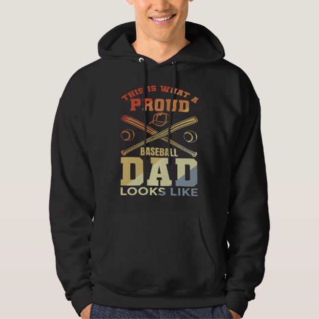 Baseball Dad Baseball Father Baseball Papa Hoodie (Vorderseite)