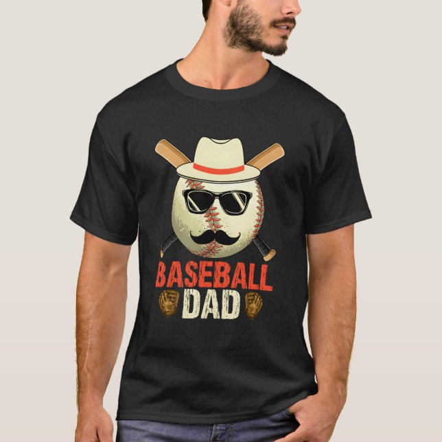 Baseball Dad Daddy Papa Father'S Day From Daughter T-Shirt (Vorderseite)