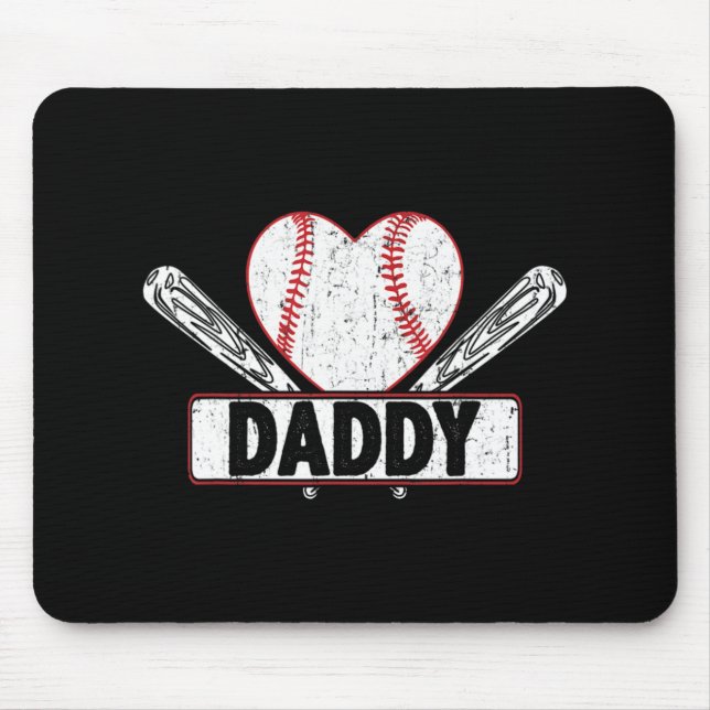 Baseball Daddy Matching Family Softball Baseball L Mousepad (Vorne)