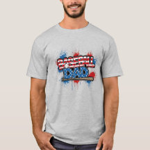Baseball-Daddy-Shirt Patriotischer Splatter-Tee