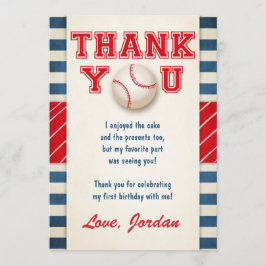 Baseball danken Ihnen, Baseball-Geburtstags-Jungen Dankeskarte