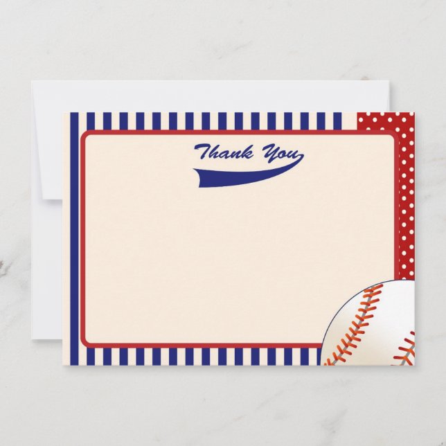 Baseball Dankeschön Anmerkungen Mitteilungskarte (Vorderseite)
