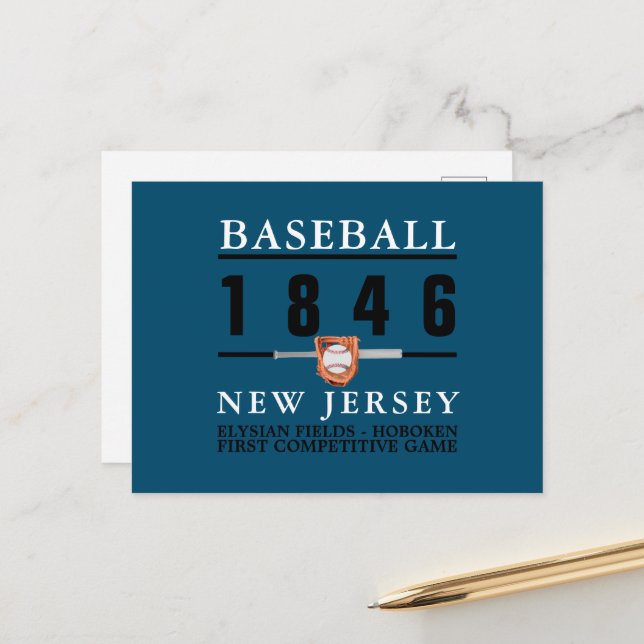 Baseball, das erste konkurrierende Spiel Postkarte (Vorderseite/Rückseite Beispiel)