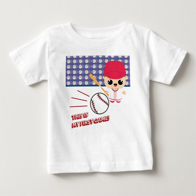 Baseball Das ist mein erstes Spiel Baby T-shirt (Vorderseite)