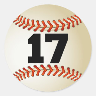 Baseball der Nr.-17 Runder Aufkleber