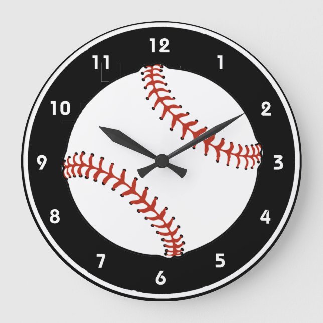 Baseball Design Wall Clock Große Wanduhr (Vorderseite)