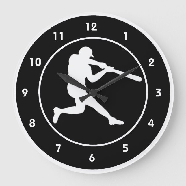 Baseball-Design-Wall-Uhr Große Wanduhr (Vorderseite)