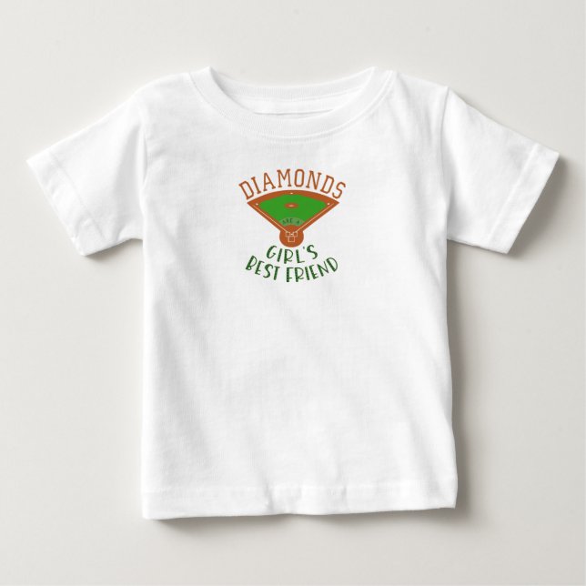 Baseball - Diamanten sind der beste Freund eines M Baby T-shirt (Vorderseite)
