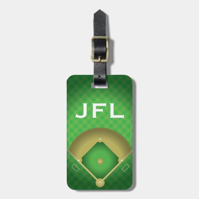 Baseball Diamond Design Luggage Tag Gepäckanhänger (Vorderseite vertikal)