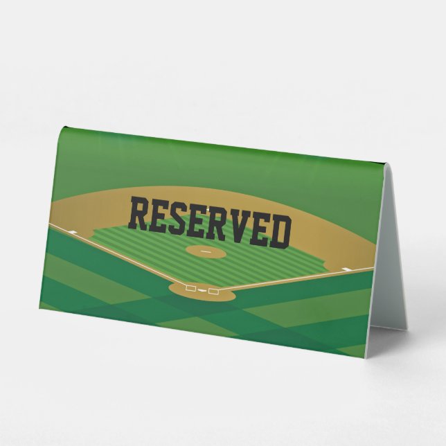 Baseball Diamond Design Zelt Table Sign Tischaufsteller (Vorderseite)