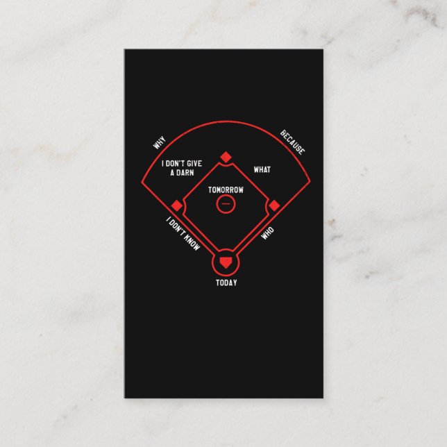 Baseball Diamond Fielding Chart-Positionen Namen Visitenkarte (Vorderseite)
