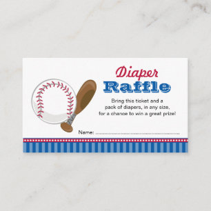 Baseball Diaper Raffle Ticket Begleitkarte