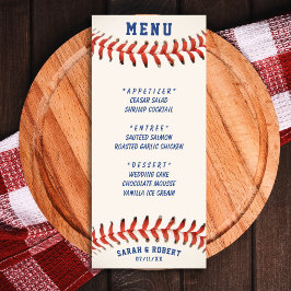 Baseball die perfekte Empfängnis für Hochzeiten Menükarte
