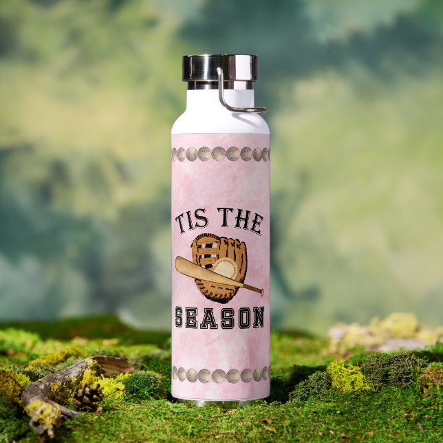 Baseball - Dies ist die Jahreszeit - rosa Mit Mono Trinkflasche (Außenbereich)