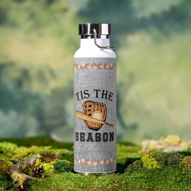 Baseball - Diese Jahreszeit - Mit Monogramm Trinkflasche (Außenbereich)