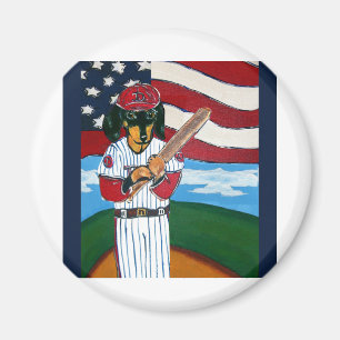 Baseball-Doxie Magnet