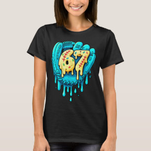 Baseball Drip 6 7 Nummer 67 Sechs Sieben Meme Herr T-Shirt