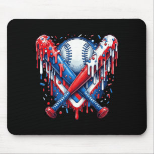 Baseball-Drip American Flag-Schläger 4. Juli Mousepad