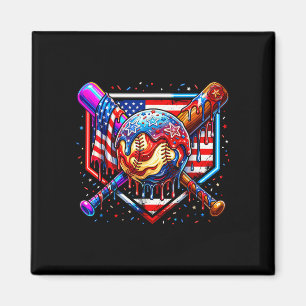 Baseball-Drip amerikanische Flagge für Jungen Kind Magnet