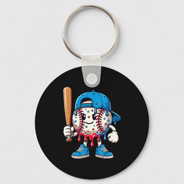 Baseball Drip Baseball Life Style 101 Apparel Yout Schlüsselanhänger (Vorderseite)