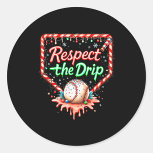 Baseball-Drip-Boys-Eiscreme-Weihnachten-Jugend-Res Runder Aufkleber