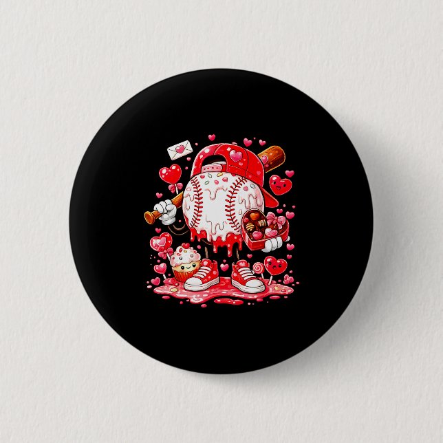 Baseball-Drip-Eiscreme-Jungen-Kinder-Jugendliche-V Button (Vorderseite)