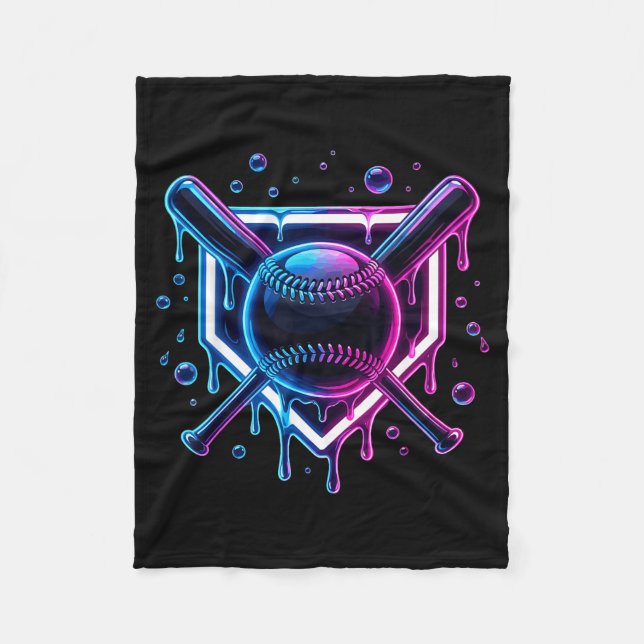 Baseball-Drip-Eiscreme-Schläger-Kinder  Fleecedecke (Vorderseite)
