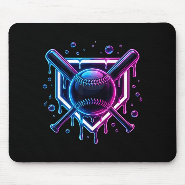 Baseball-Drip-Eiscreme-Schläger-Kinder  Mousepad (Vorne)