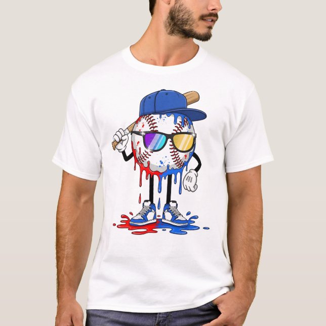 Baseball-Drip-Eiscreme  T-Shirt (Vorderseite)