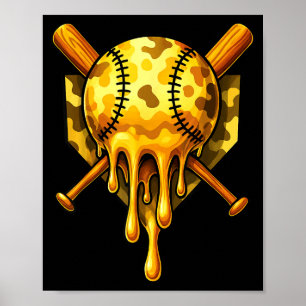 Baseball-Drip-Eiscreme-Tarnung Cool Design  Poster