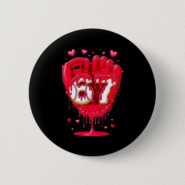 Baseball-Drip-Eiscreme-Valentinstag-Jugend-Jungen- Button (Vorderseite)