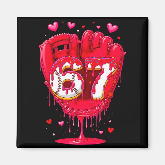 Baseball-Drip-Eiscreme-Valentinstag-Jugendliche-Ju Magnet (Vorne)