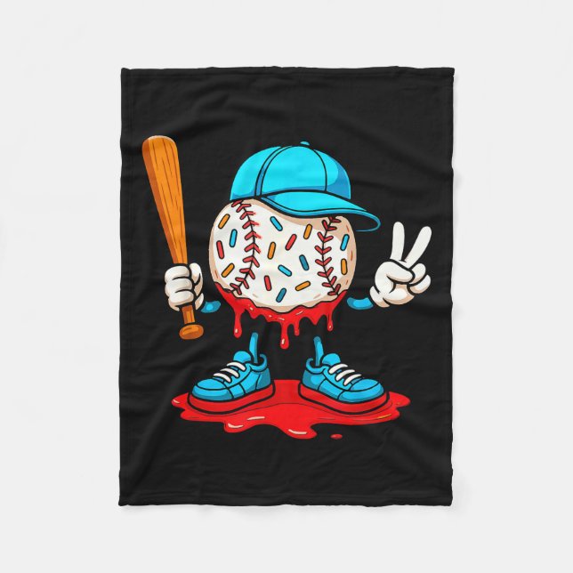 Baseball-Drip für Jungen Eiscreme-Drip Baseball  Fleecedecke (Vorderseite)